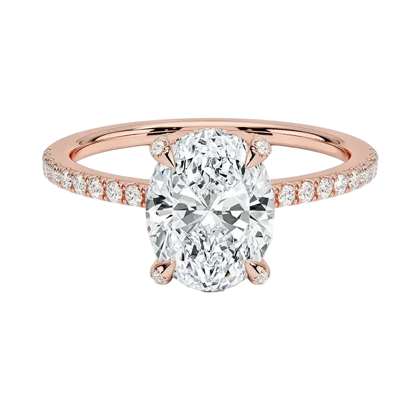 The Oval Hidden Brilliance – Encrusted Claw Pavé Ring - Image 4