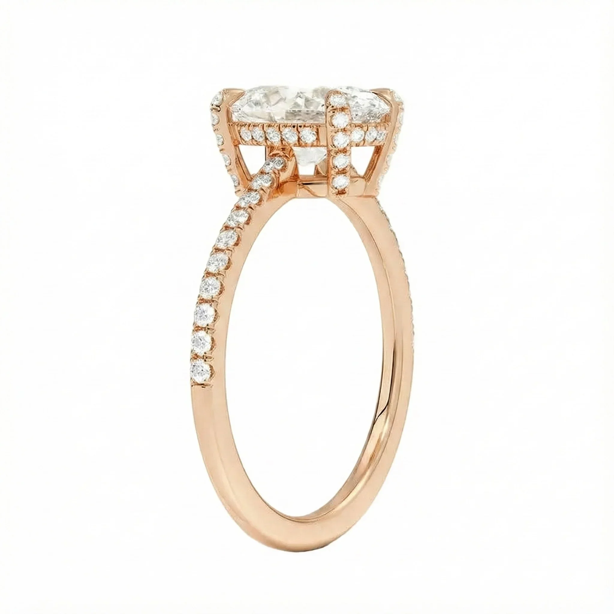 The Oval Hidden Brilliance – Encrusted Claw Pavé Ring - Image 5