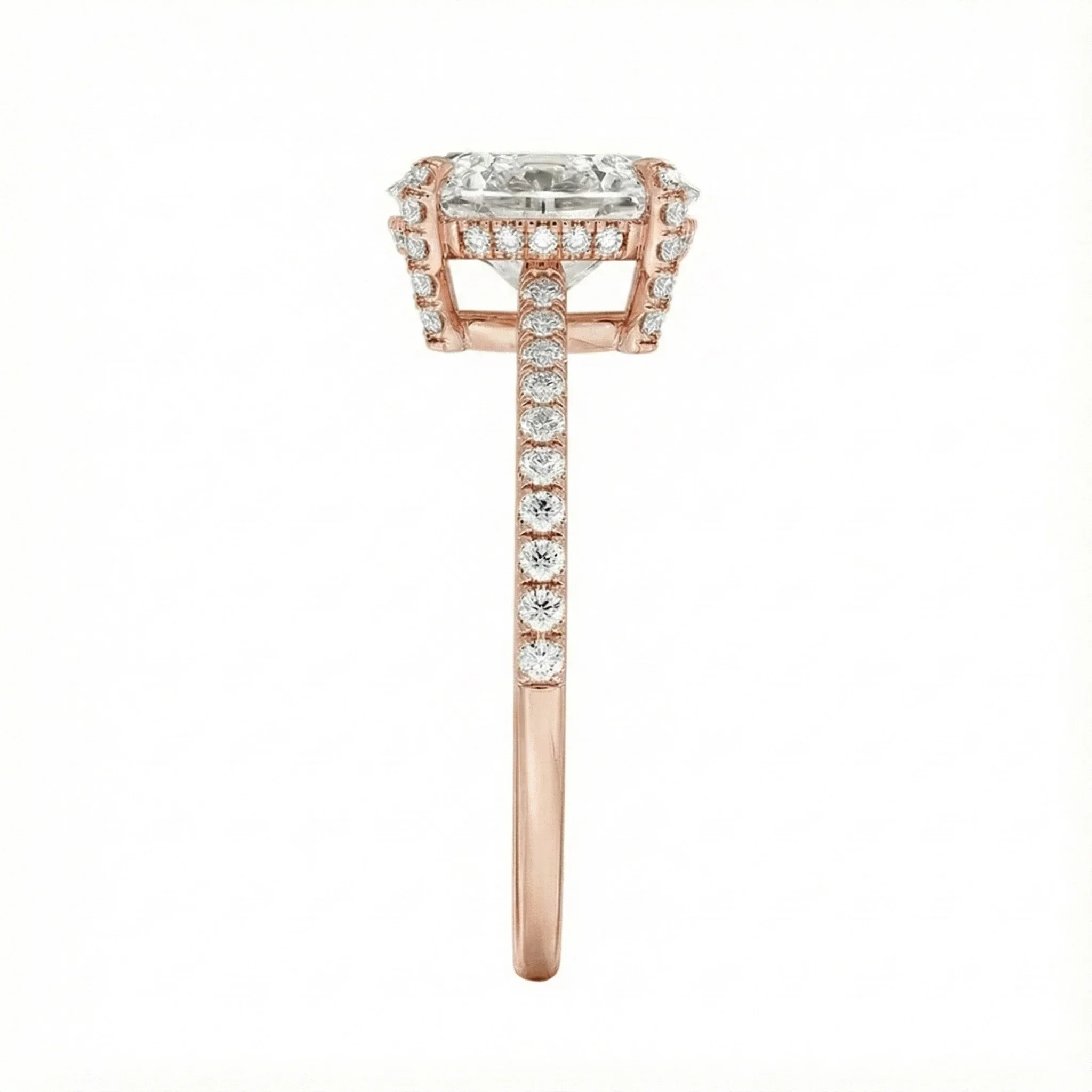 The Oval Hidden Brilliance – Encrusted Claw Pavé Ring - Image 6
