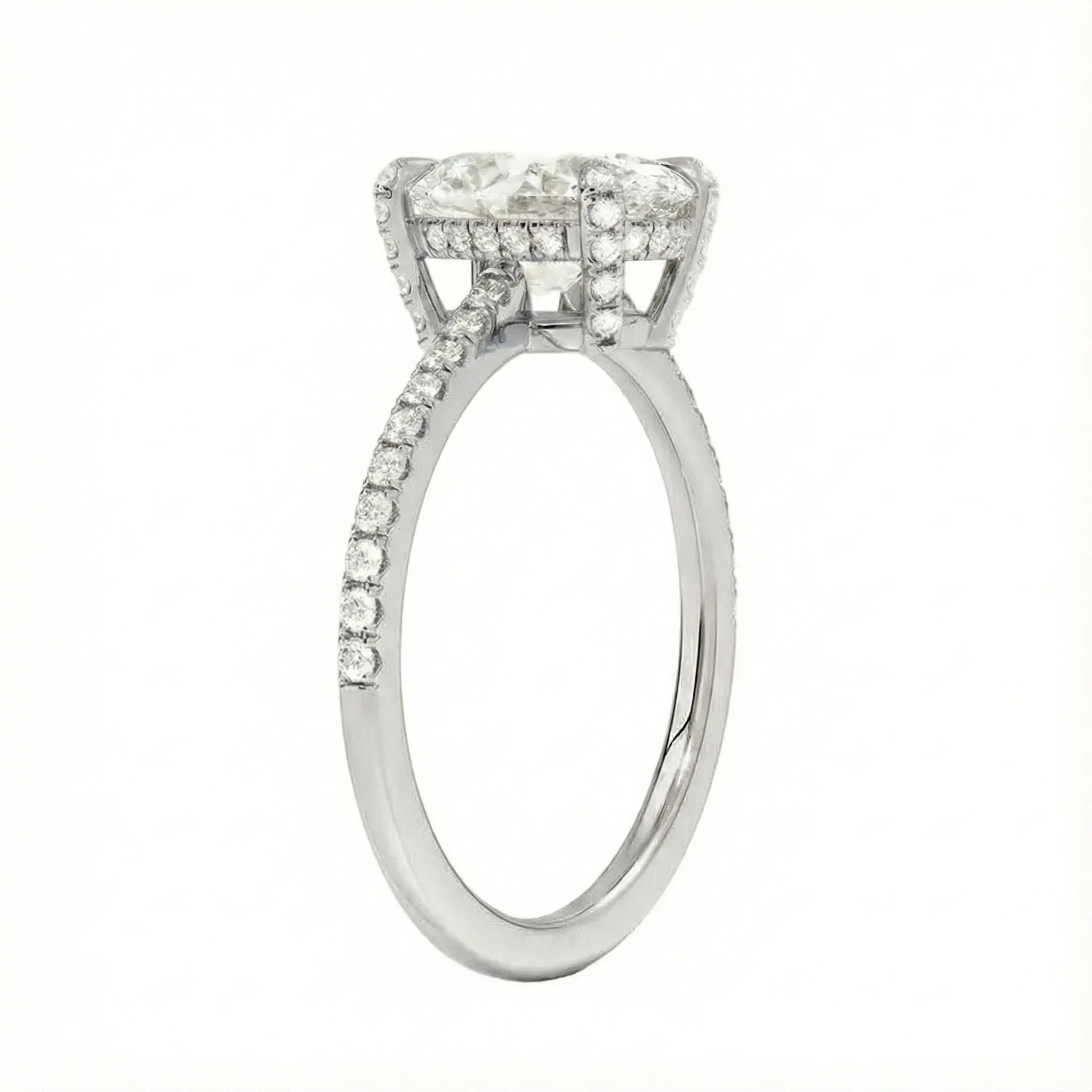 The Oval Hidden Brilliance – Encrusted Claw Pavé Ring - Image 8
