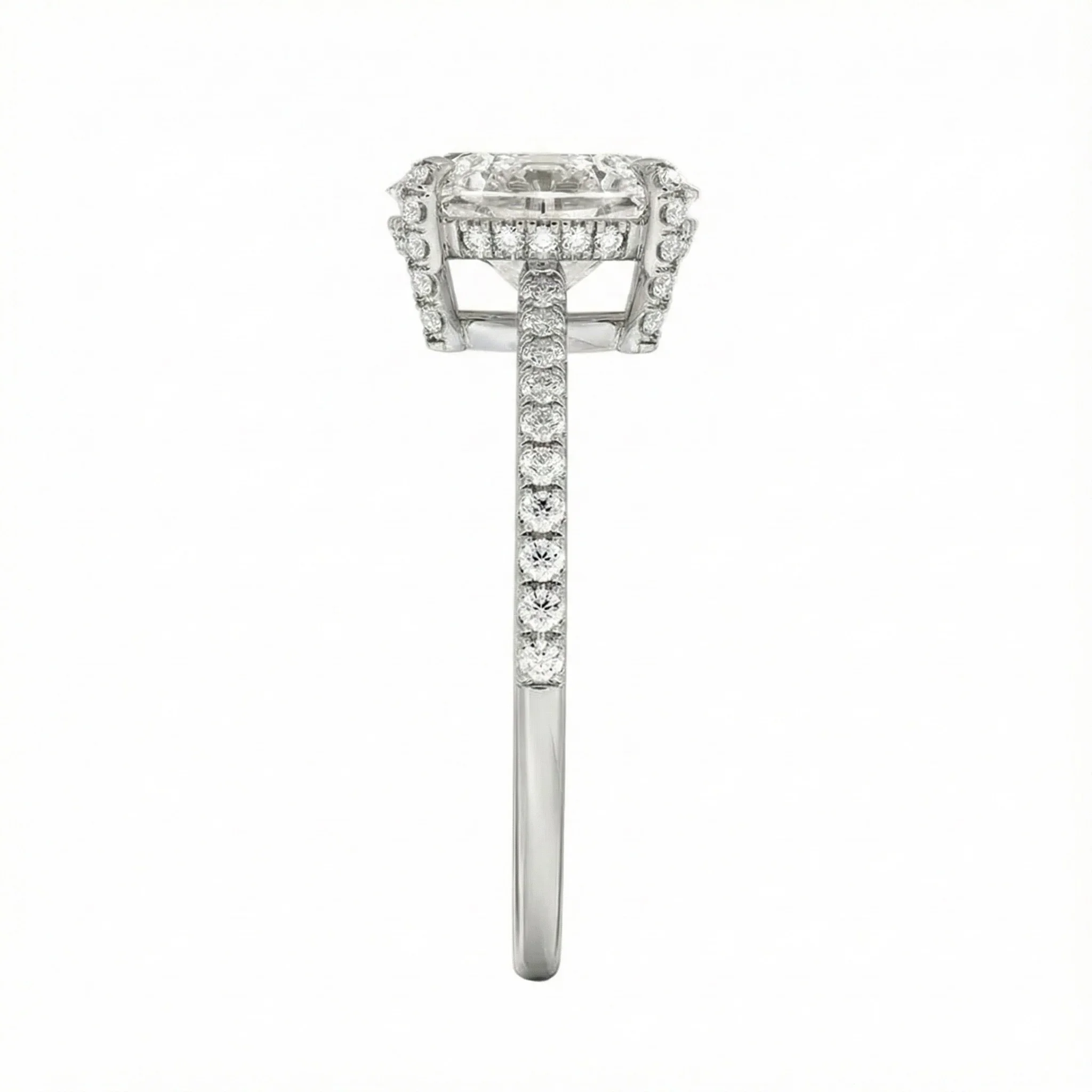 The Oval Hidden Brilliance – Encrusted Claw Pavé Ring - Image 9