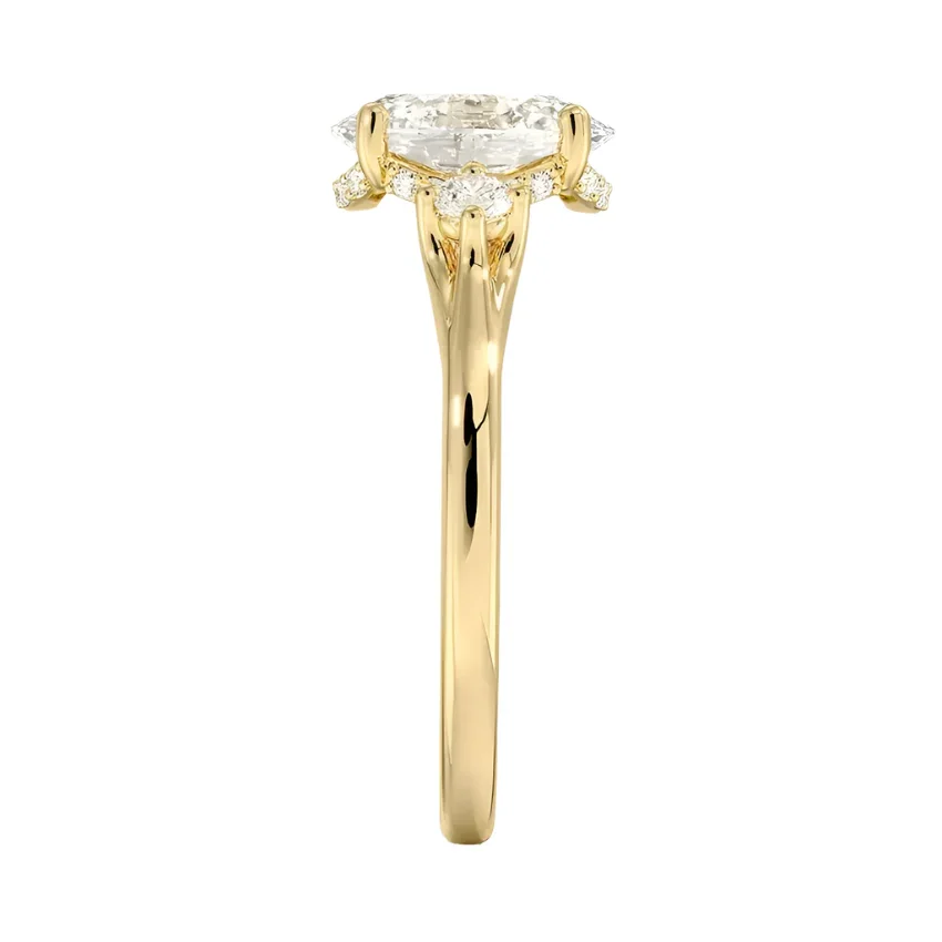 The Oval Hidden Glow Three-Stone – Brilliant Side Accent Ring - Image 3