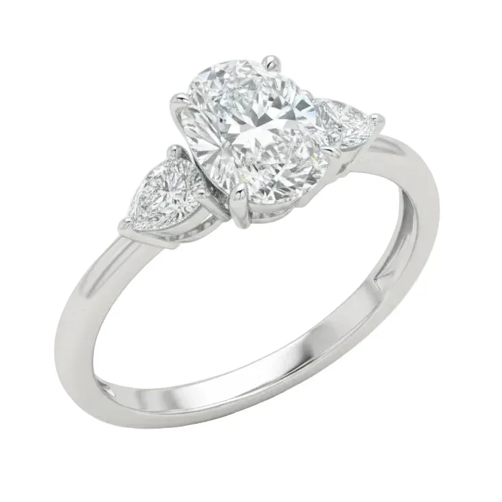 The Oval Pear Trinity – Brilliant Teardrop Accent Ring - Image 7