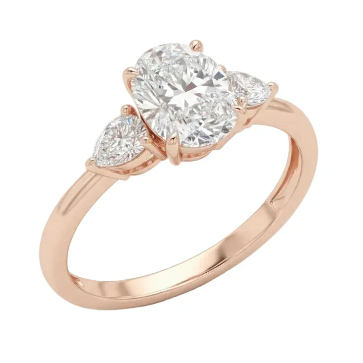 The Oval Pear Trinity – Brilliant Teardrop Accent Ring - Image 9