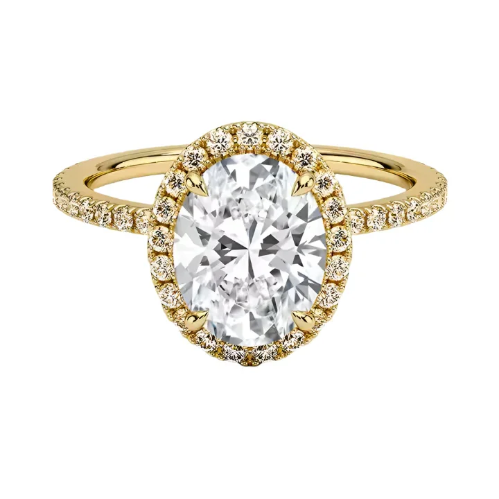 The Oval Royal – Halo & Pavé Moissanite Engagement Ring – ApolloGem
