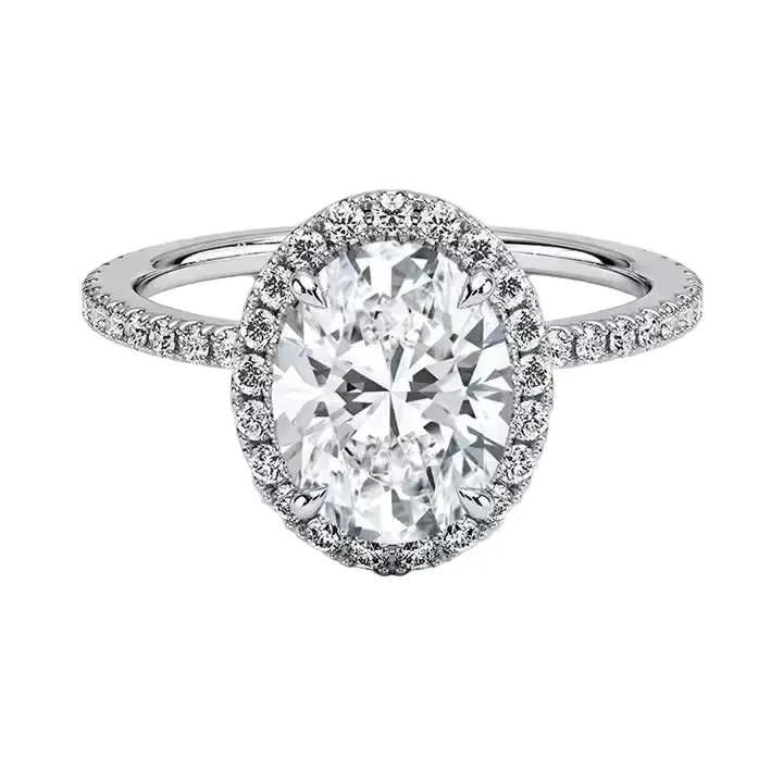 The Oval Royal – Halo & Pavé Moissanite Engagement Ring – ApolloGem - Image 5