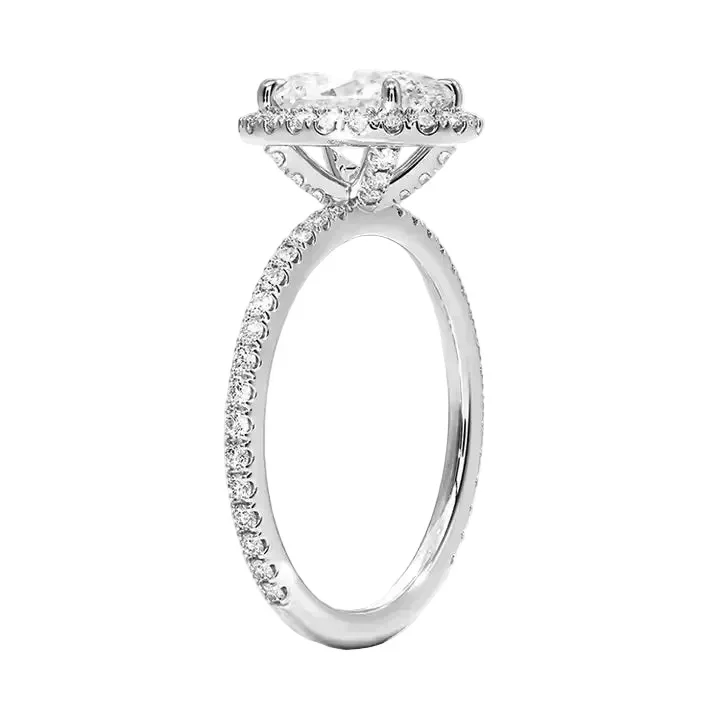 The Oval Royal – Halo & Pavé Moissanite Engagement Ring – ApolloGem - Image 6
