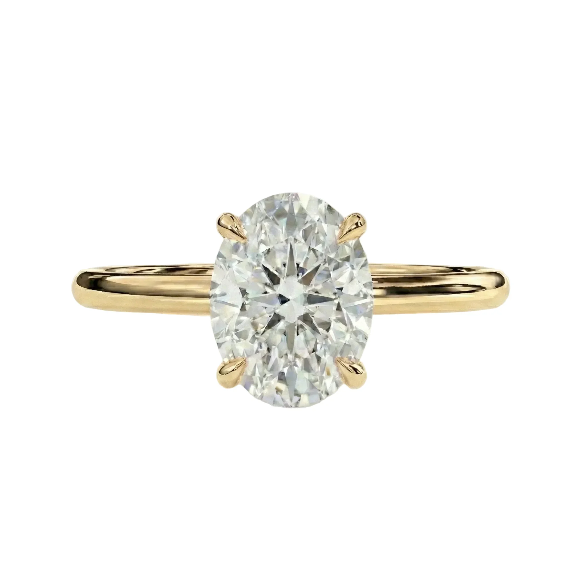 The Oval Secret – Hidden Halo Solitaire Moissanite Ring