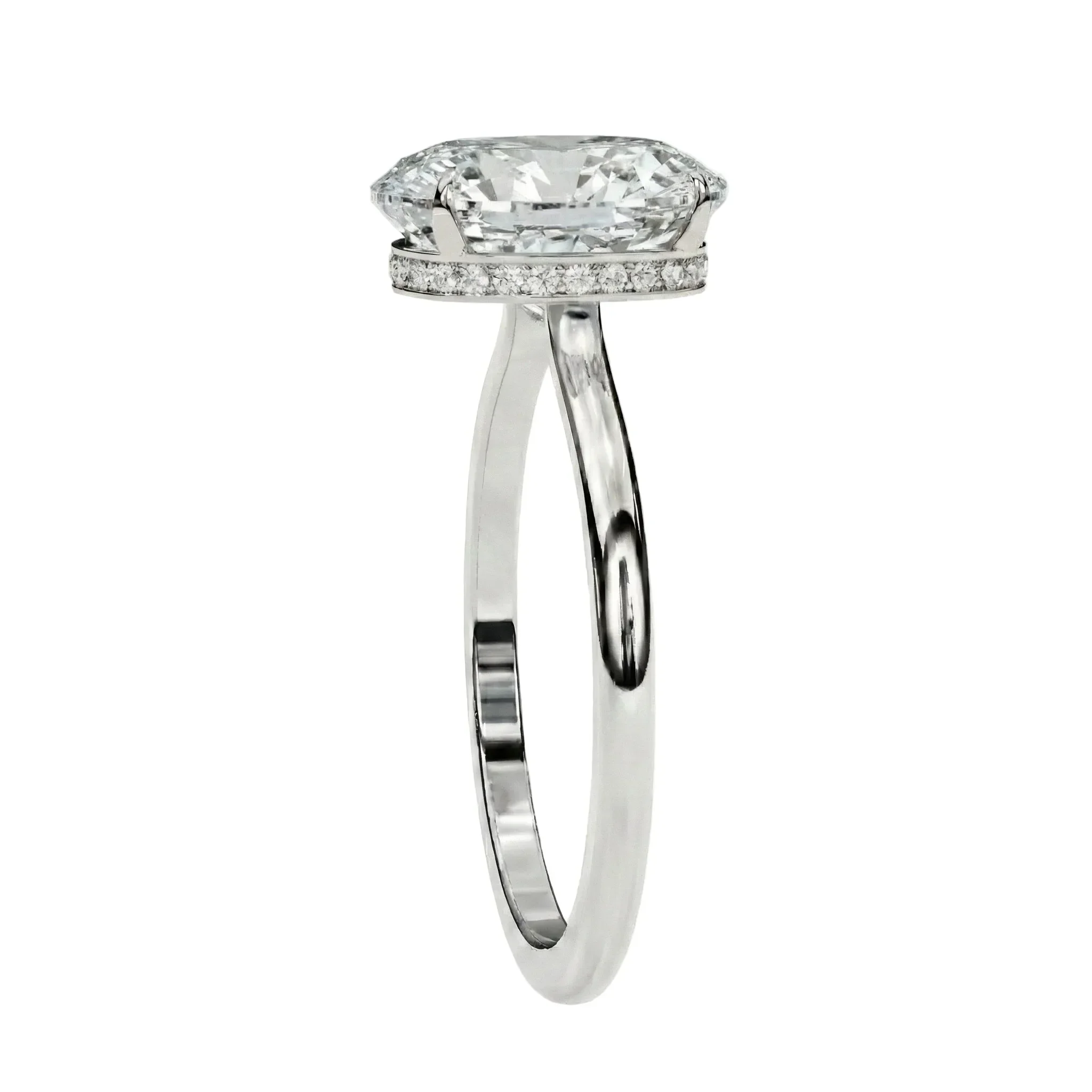 The Oval Secret – Hidden Halo Solitaire Moissanite Ring - Image 6