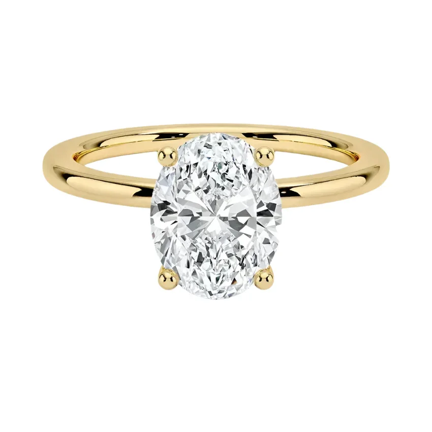 The Oval Solitaire Pin-Claw – Elegant Minimalist Classic