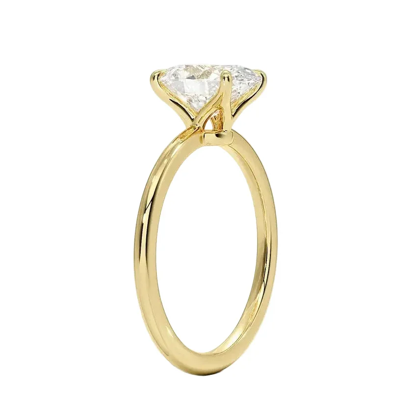 The Oval Solitaire Pin-Claw – Elegant Minimalist Classic - Image 2