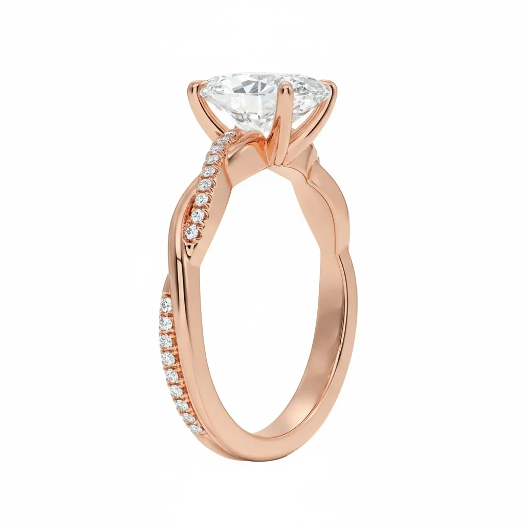The Oval Solo Vine – Asymmetrical Cat-Claw Twist Ring - Image 5