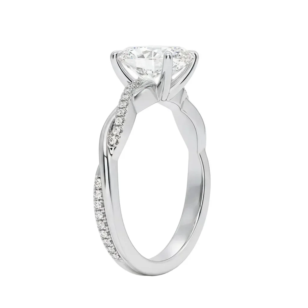 The Oval Solo Vine – Asymmetrical Cat-Claw Twist Ring - Image 8