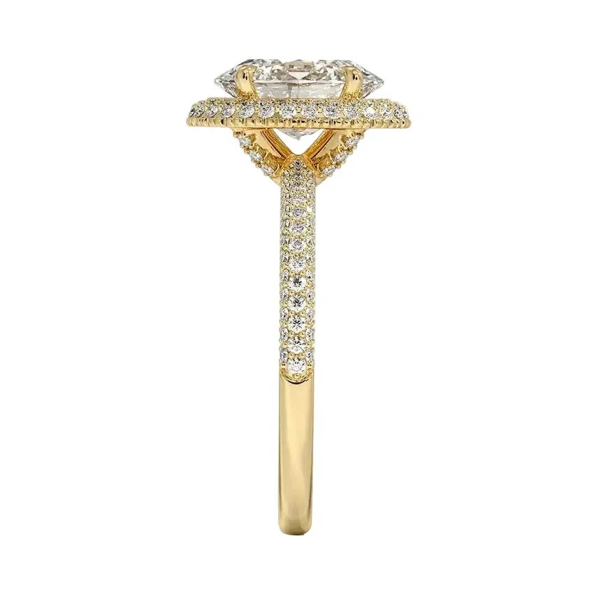 The Oval Sovereign Micro-Pavé – Majestic Triple-Row Halo Ring - Image 3