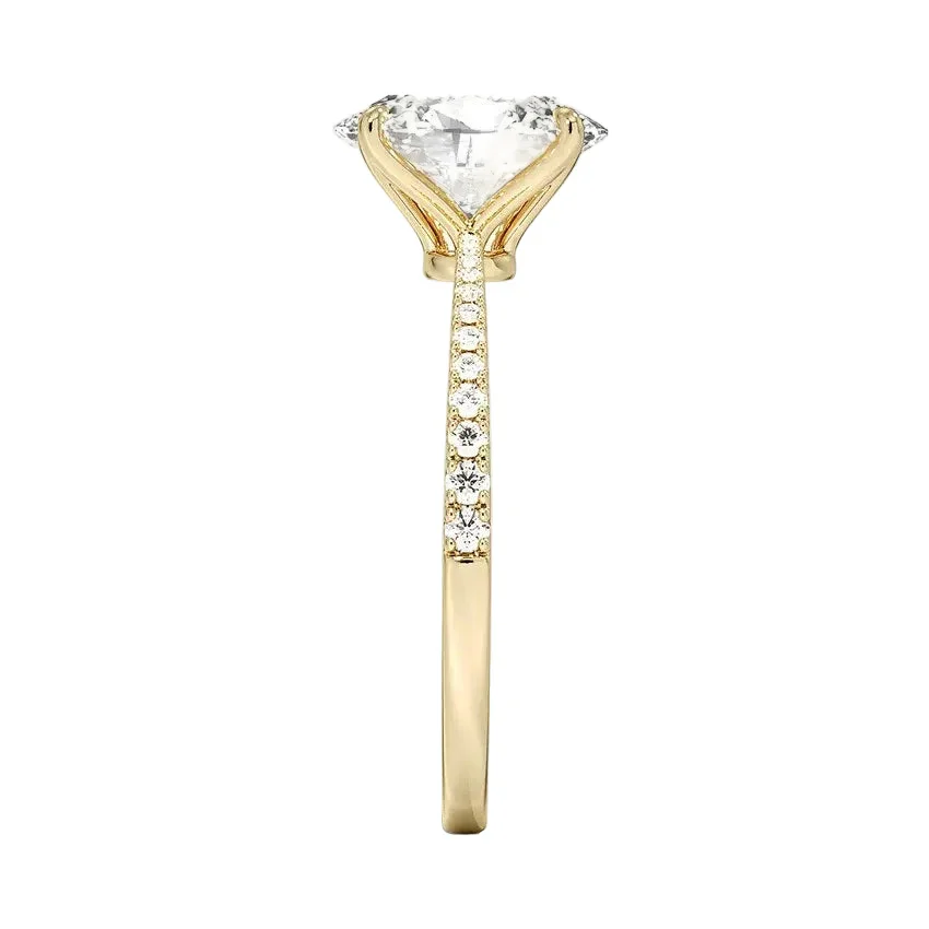The Oval Tapered Pavé – Sculpted Solitaire Band - Image 3
