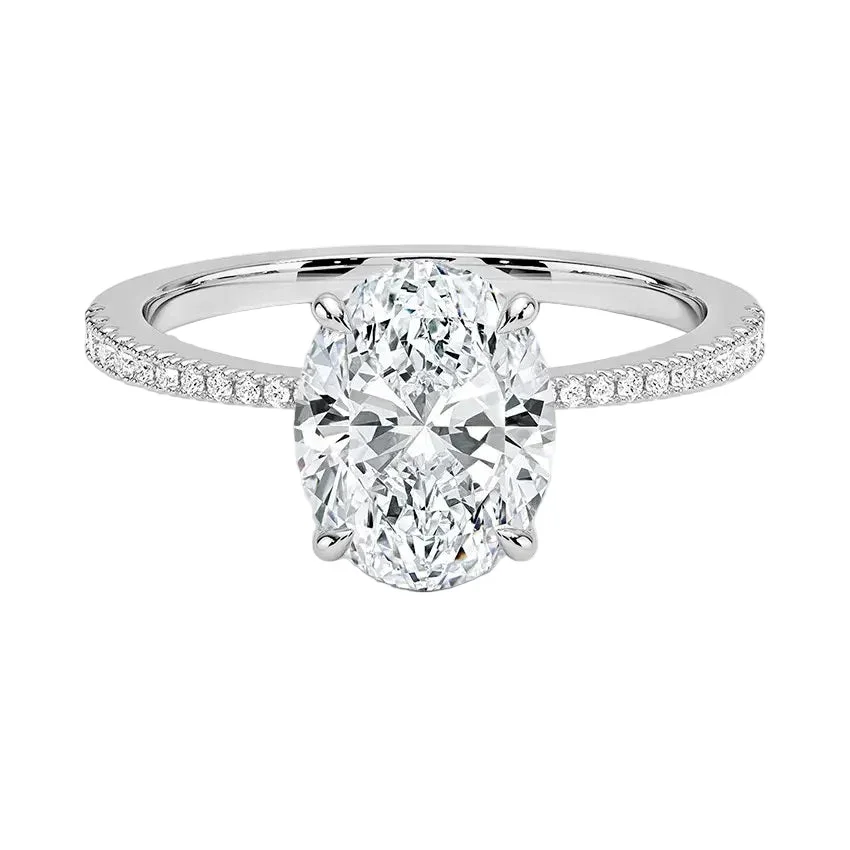 The Oval Tapered Pavé – Sculpted Solitaire Band - Image 4