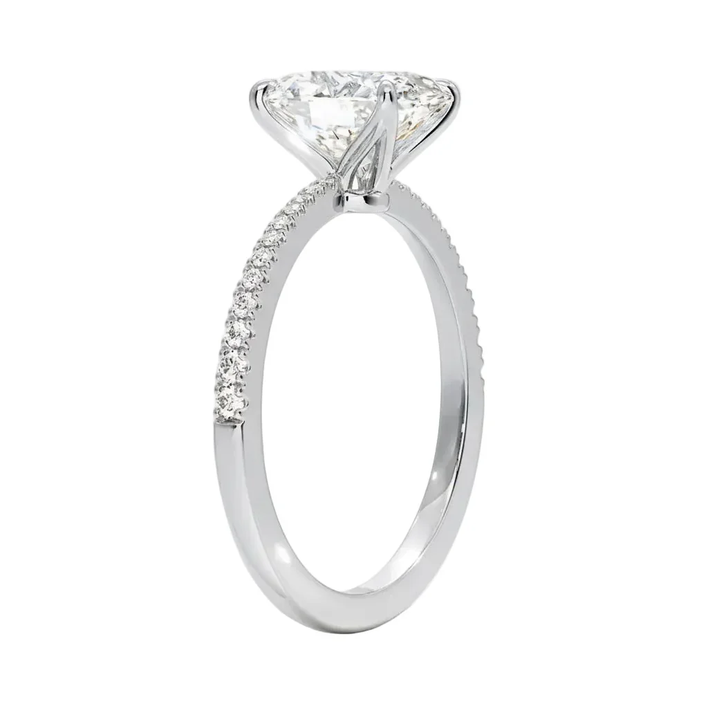 The Oval Tapered Pavé – Sculpted Solitaire Band - Image 5