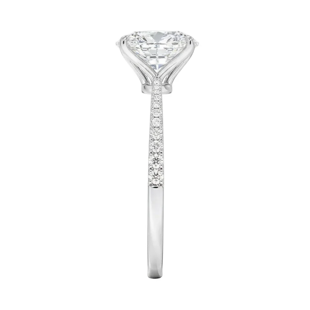The Oval Tapered Pavé – Sculpted Solitaire Band - Image 6