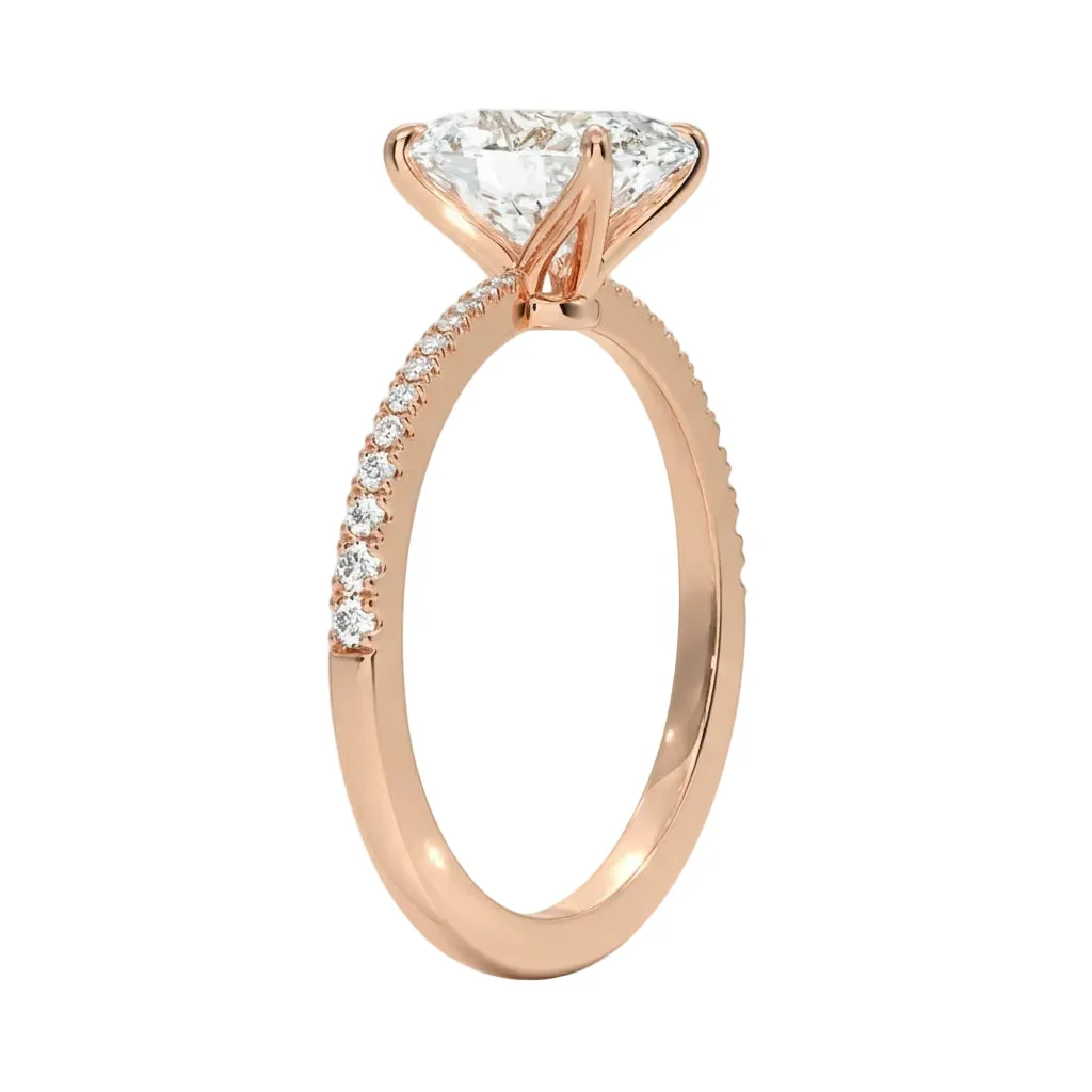 The Oval Tapered Pavé – Sculpted Solitaire Band - Image 8