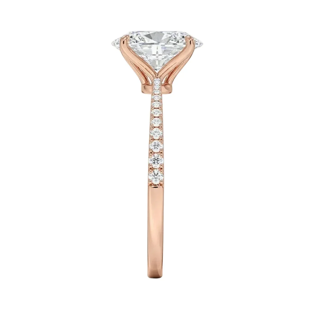 The Oval Tapered Pavé – Sculpted Solitaire Band - Image 9