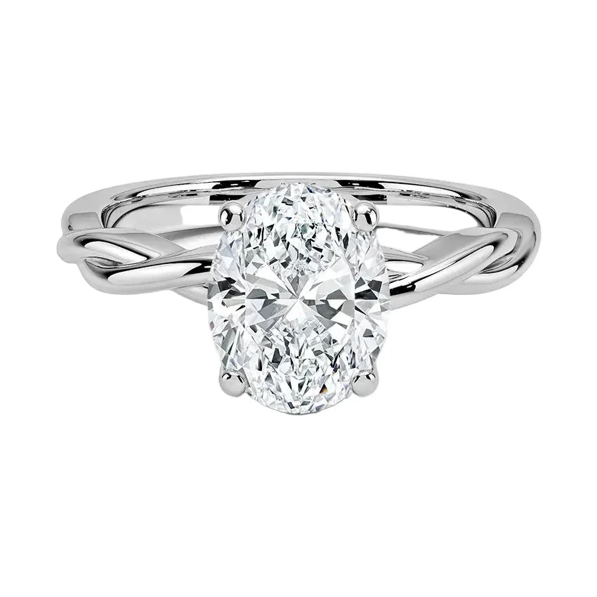 The Oval Twisted – Dainty Vine Solitaire