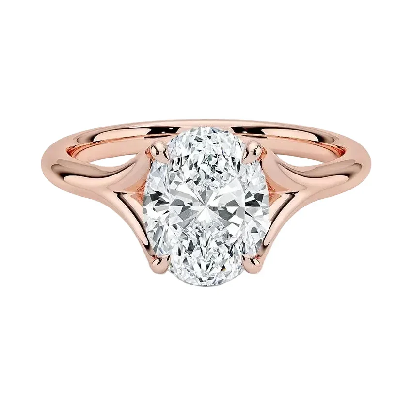 The Oval V-Split – Architectural Bold Solitaire - Image 5