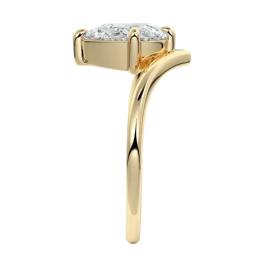 The Pear Bespoke Horizon – Suspended V-Shank Solitaire - Image 2