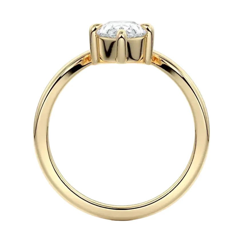 The Pear Bespoke Horizon – Suspended V-Shank Solitaire - Image 3