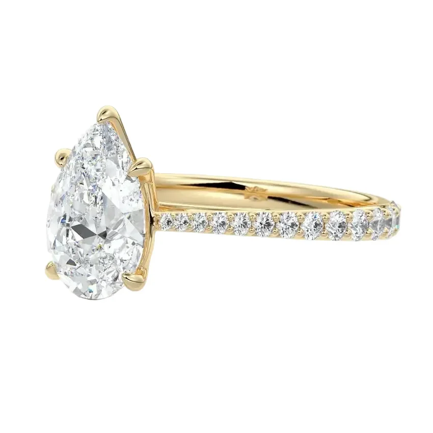 The Pear Cathedral Taper – Sculpted Pavé Band - Image 3