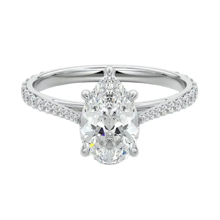 The Pear Cathedral Taper – Sculpted Pavé Band - Image 4
