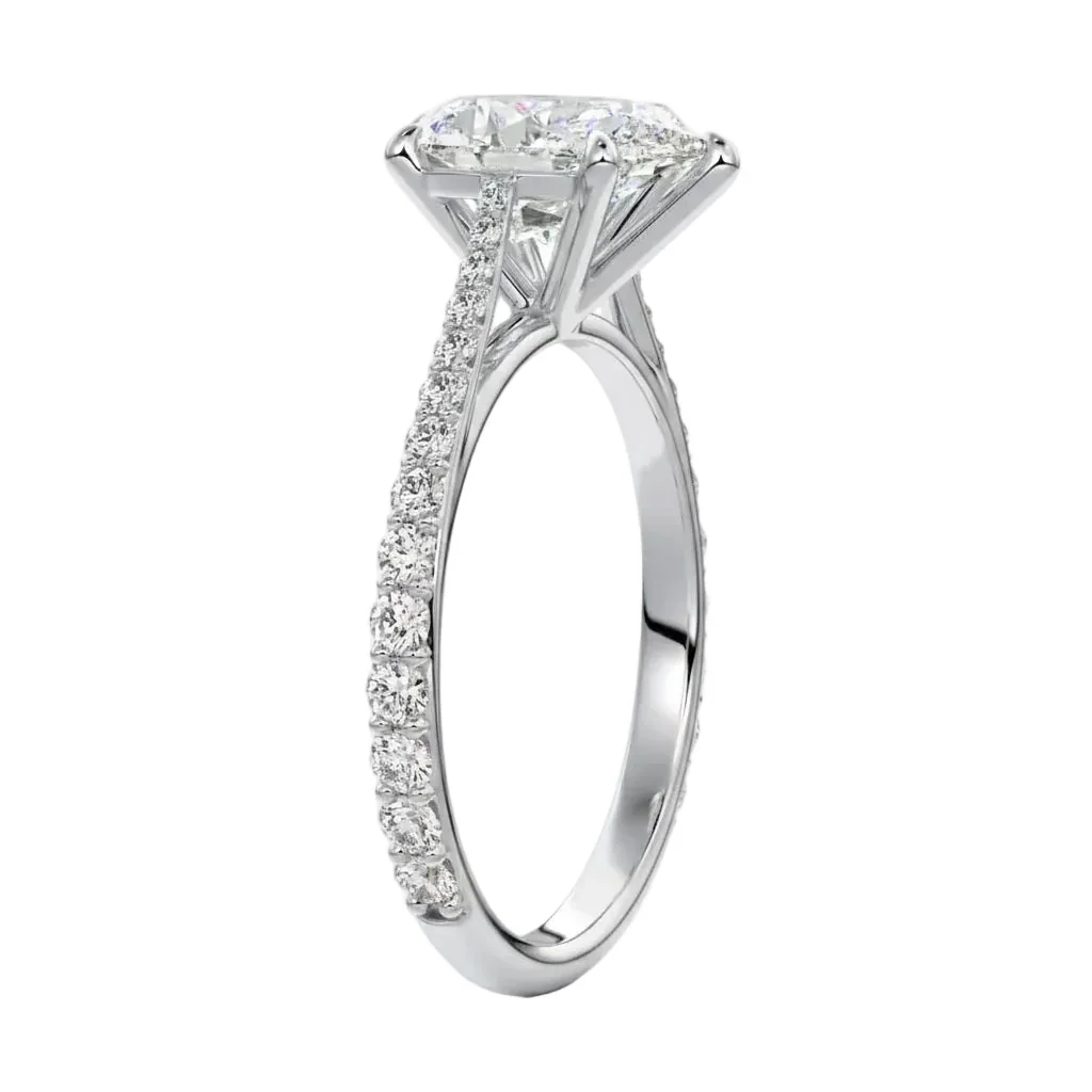 The Pear Cathedral Taper – Sculpted Pavé Band - Image 5