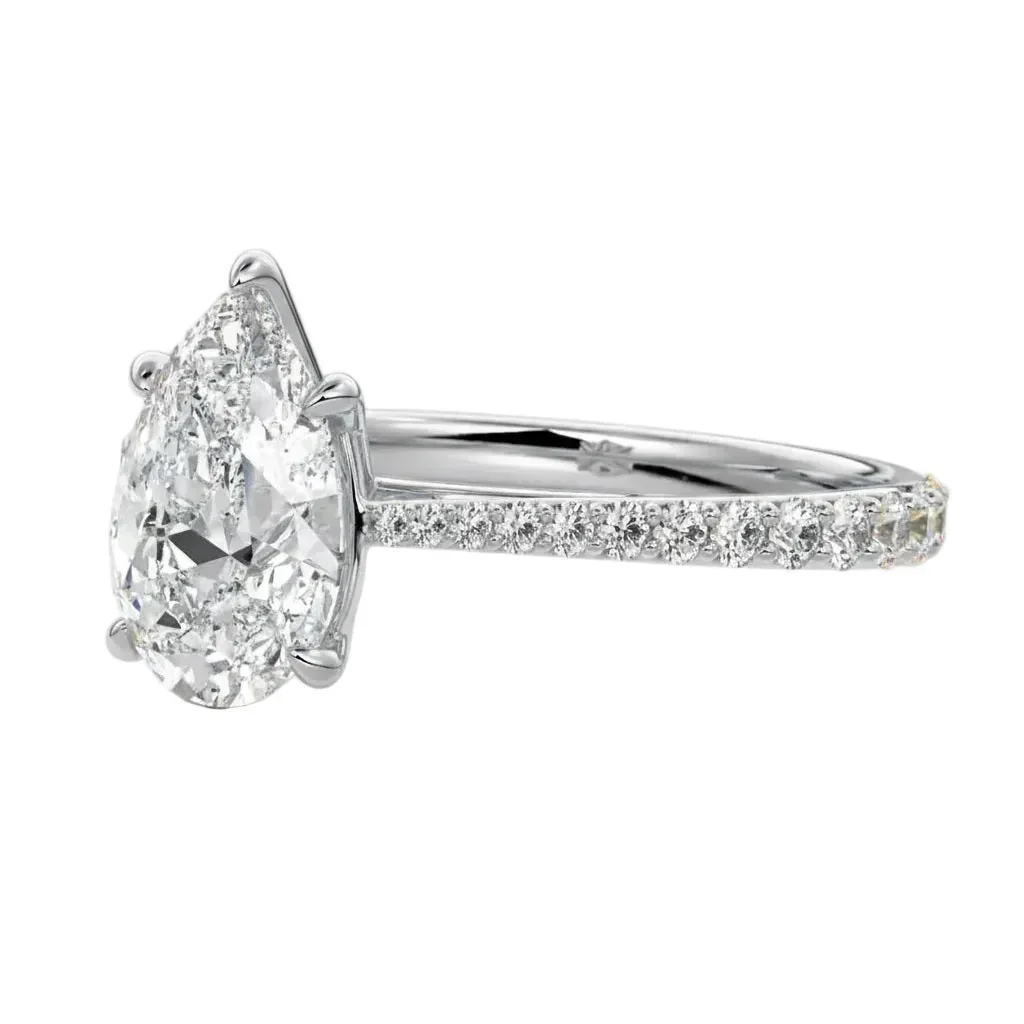 The Pear Cathedral Taper – Sculpted Pavé Band - Image 6
