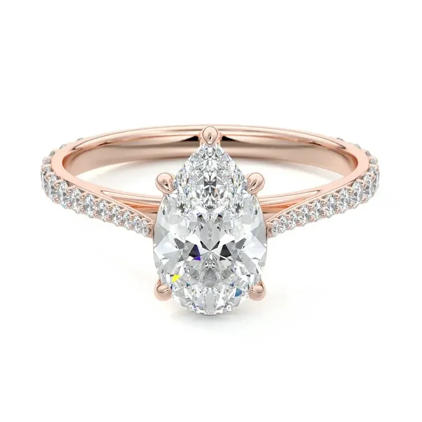 The Pear Cathedral Taper – Sculpted Pavé Band - Image 7
