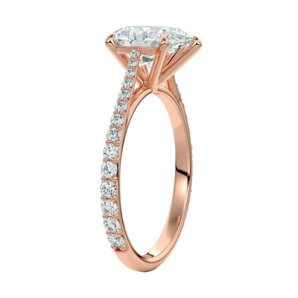 The Pear Cathedral Taper – Sculpted Pavé Band - Image 8