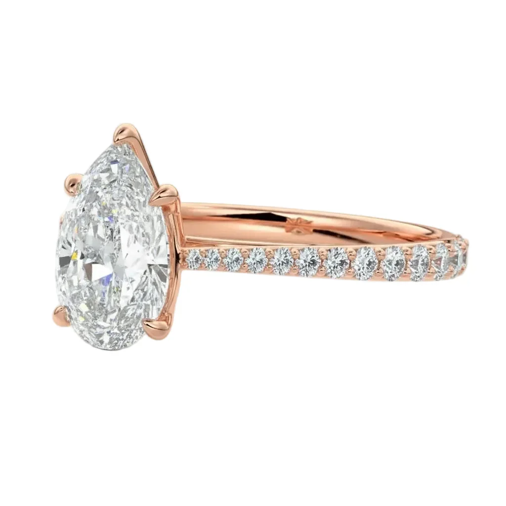 The Pear Cathedral Taper – Sculpted Pavé Band - Image 9