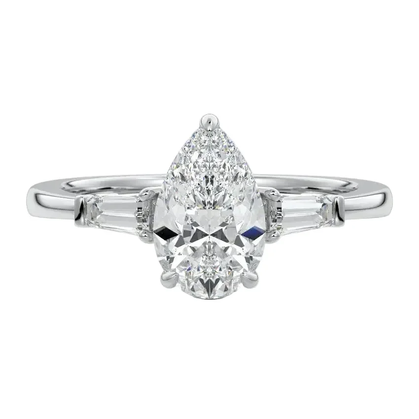 The Pear Grandeur Three-Stone – Timeless Pear Baguette Ring - Image 6