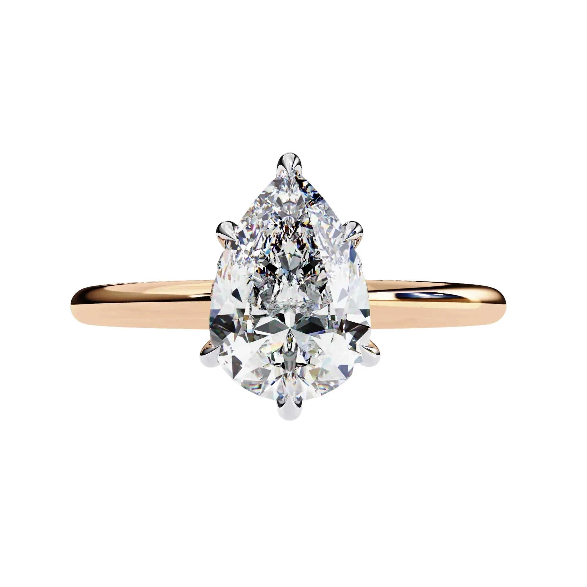 The Pear Secret – Hidden Halo Solitaire Moissanite Ring - Image 3