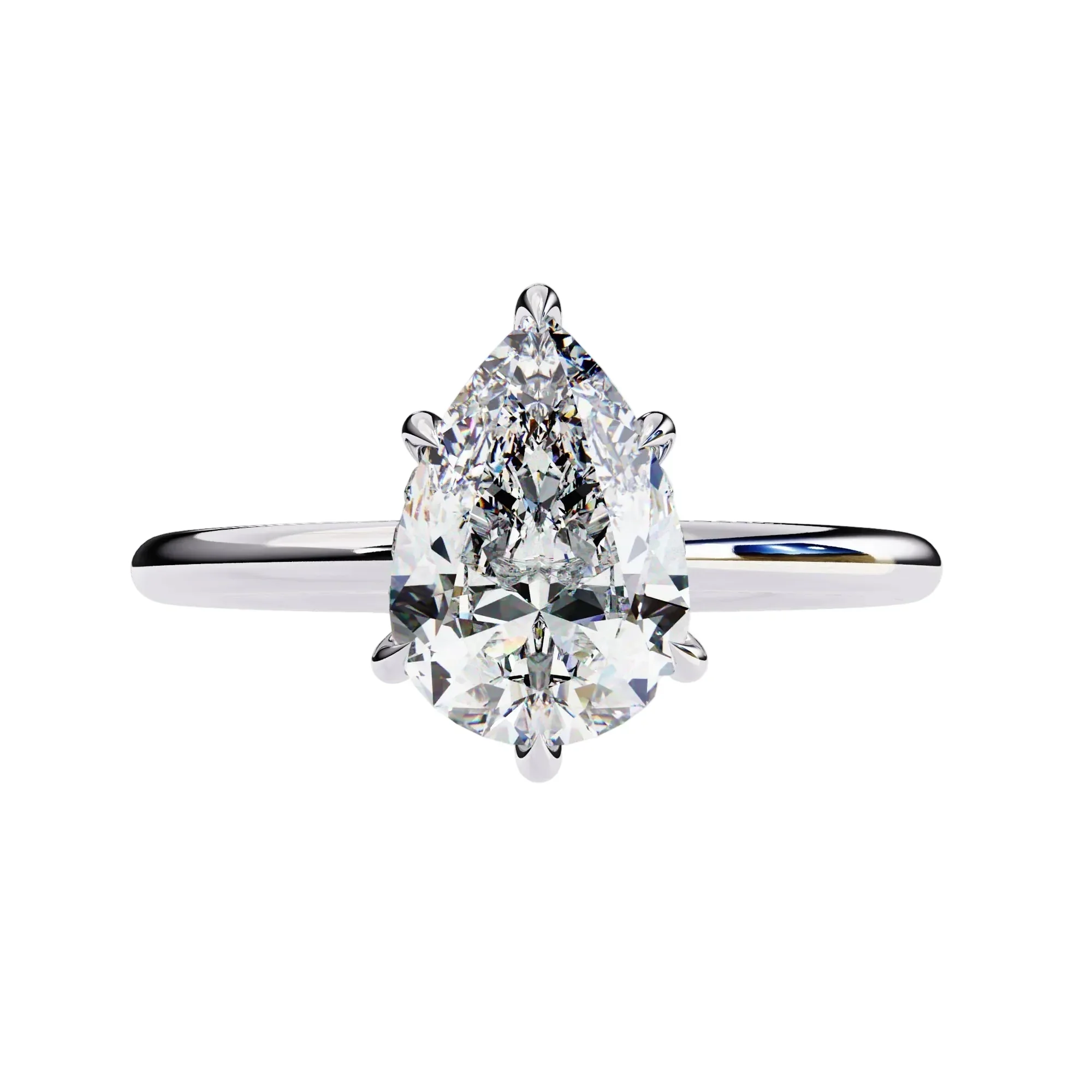 The Pear Secret – Hidden Halo Solitaire Moissanite Ring - Image 5