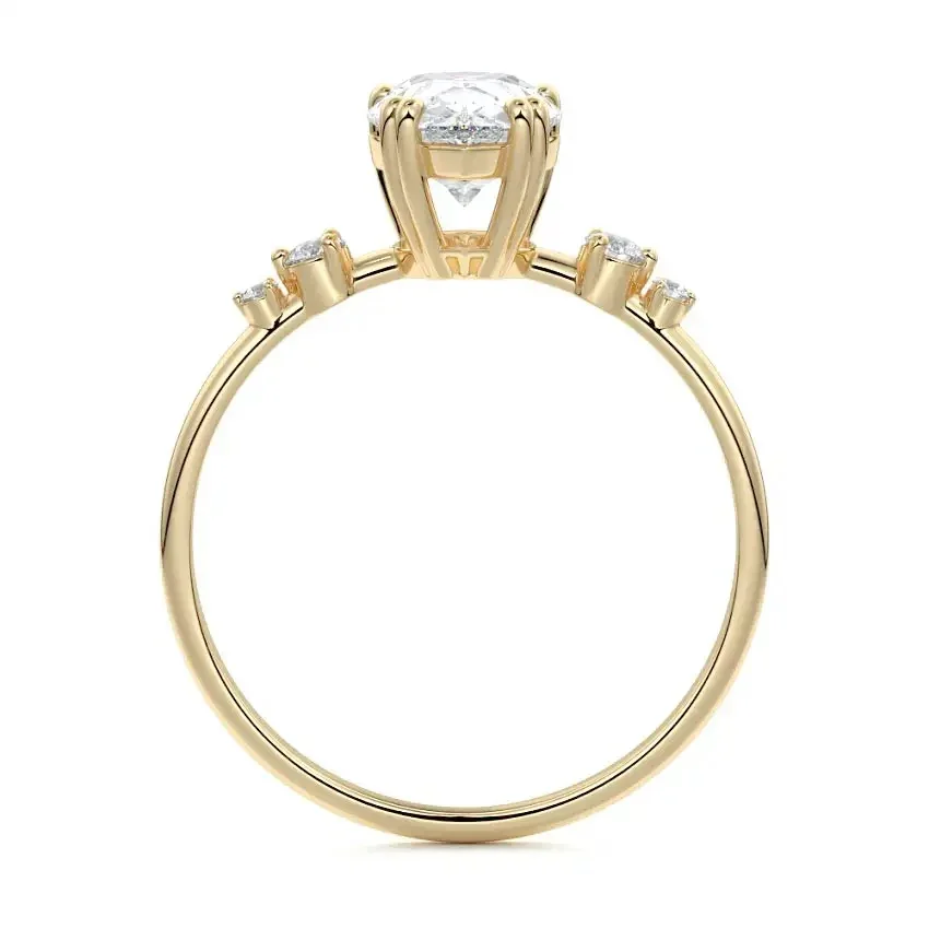 The Pear Stellar Graduated – Minimalist Teardrop Ring - Image 3