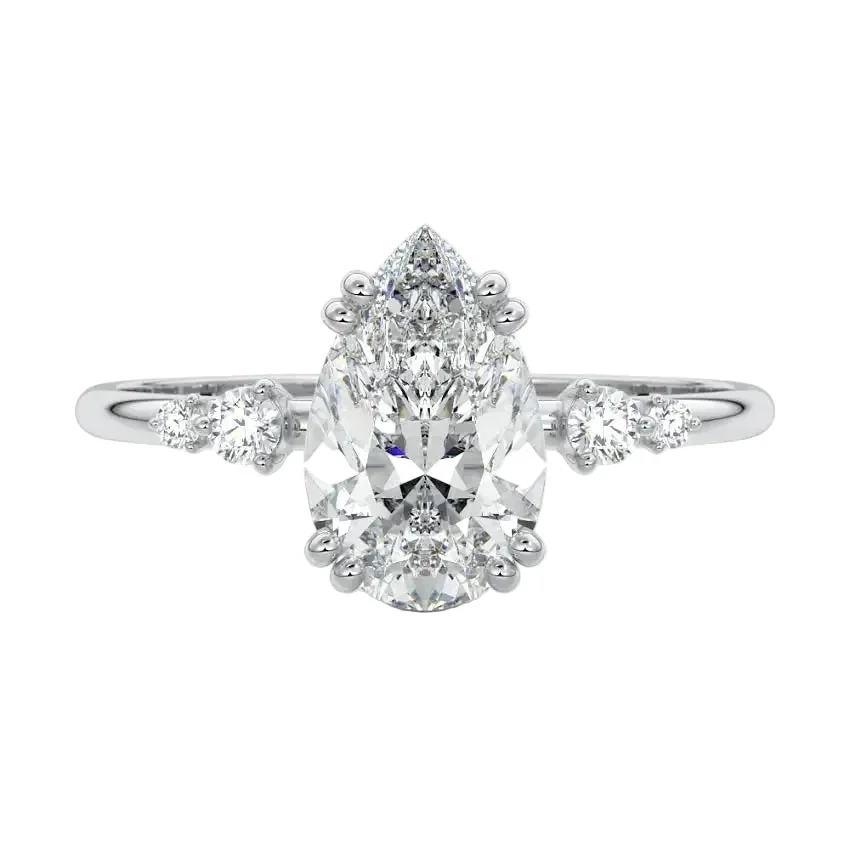 The Pear Stellar Graduated – Minimalist Teardrop Ring - Image 4