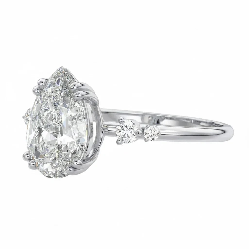 The Pear Stellar Graduated – Minimalist Teardrop Ring - Image 5