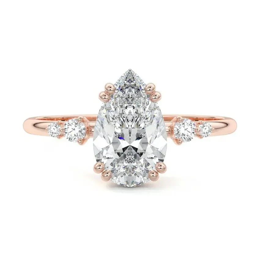 The Pear Stellar Graduated – Minimalist Teardrop Ring - Image 6