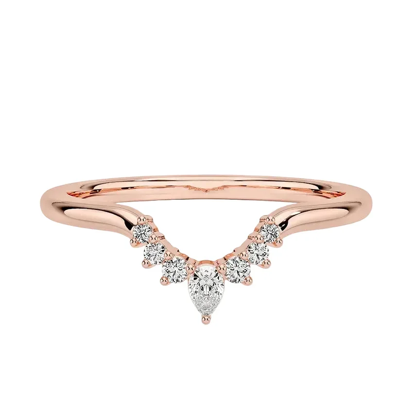 The Pear Tiara Band – Curved Stacking Ring - Image 5