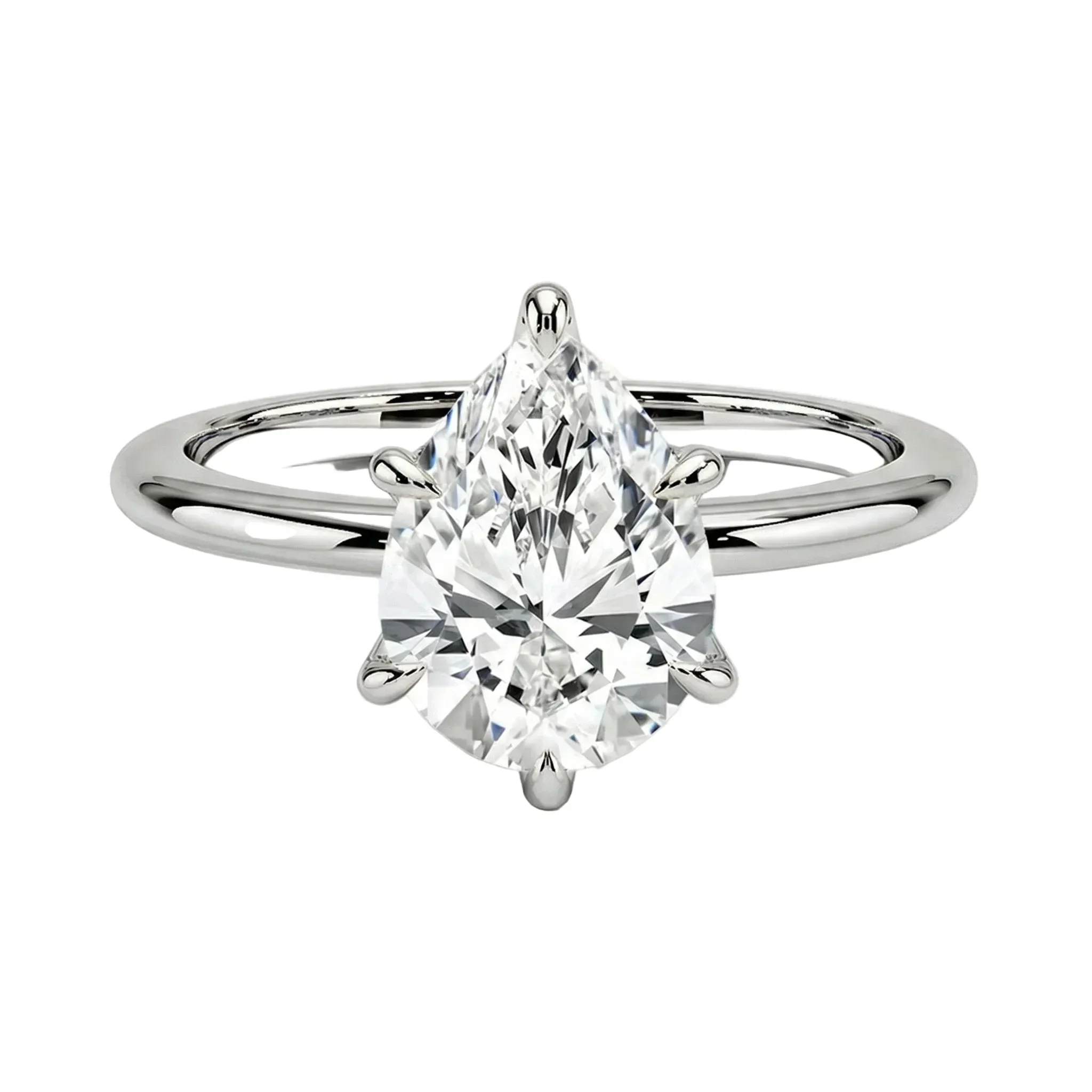The Pure Pear – Timeless Teardrop Solitaire - Image 4