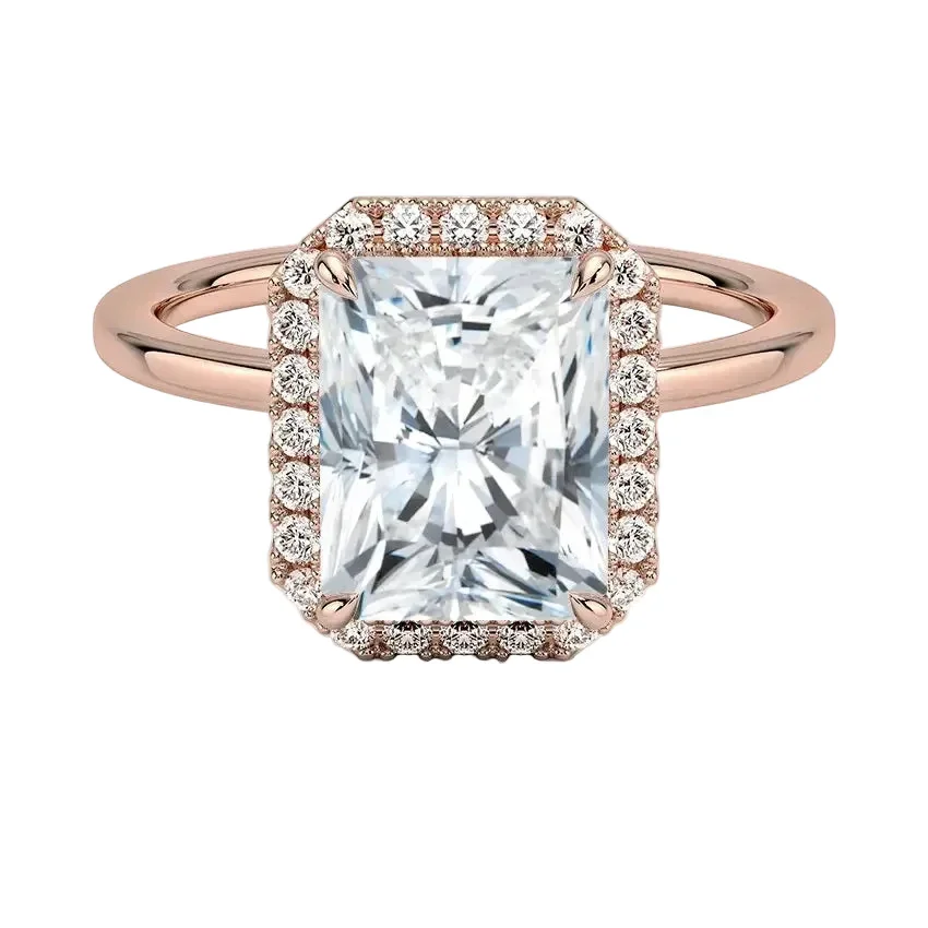 The Radiant Grace – Halo Solitaire Moissanite Ring - Image 4