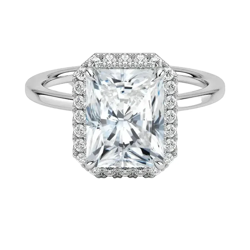 The Radiant Grace – Halo Solitaire Moissanite Ring - Image 6