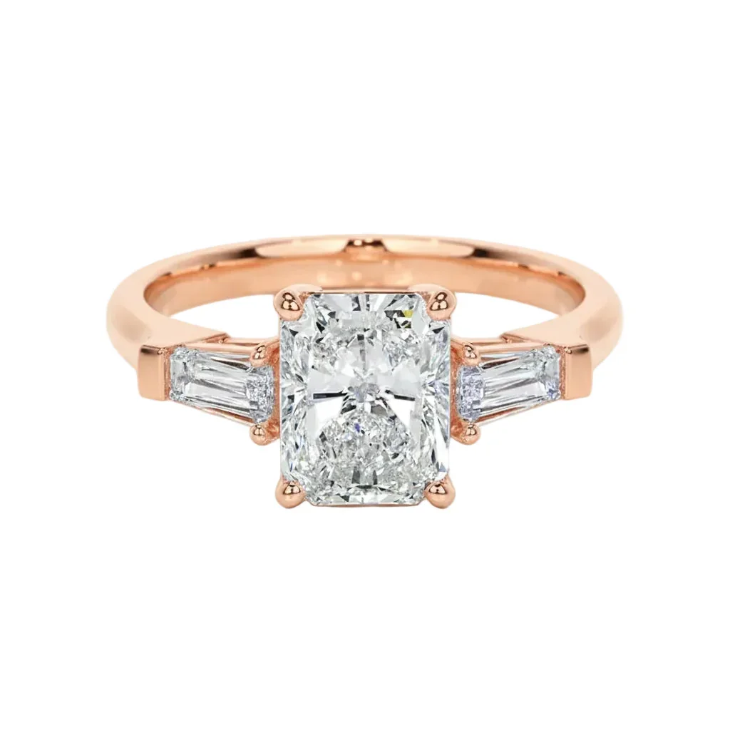 The Radiant Heritage Three-Stone – Art Deco Inspired Engagement Ring - Image 3