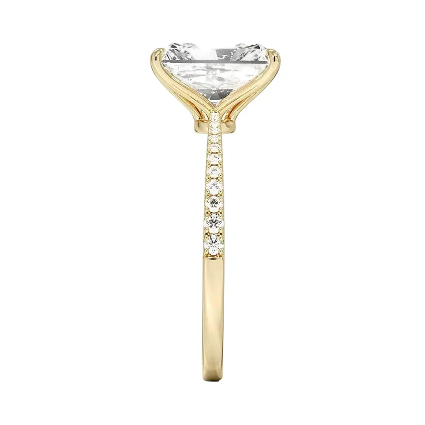 The Radiant Tapered Pavé – Sculpted Solitaire Band - Image 3