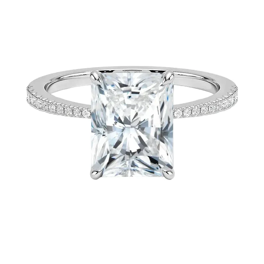 The Radiant Tapered Pavé – Sculpted Solitaire Band - Image 4