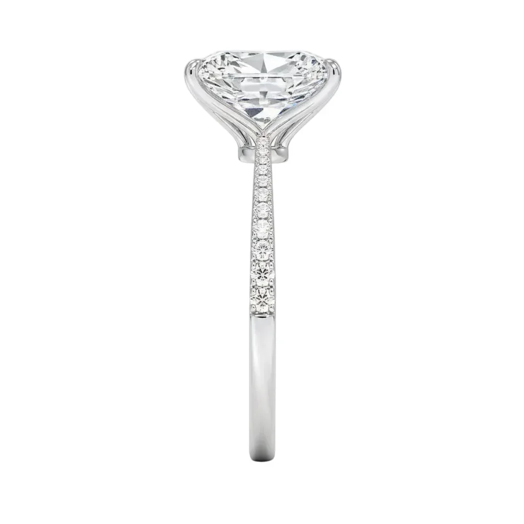 The Radiant Tapered Pavé – Sculpted Solitaire Band - Image 6